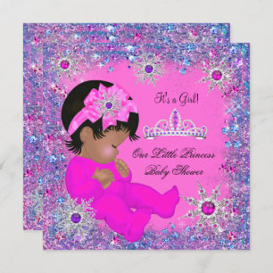 Invitation Princesse Baby shower rose violet Parties scintill