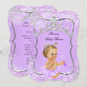 Invitation Princesse Baby Shower Wonderland Lilas Blonde