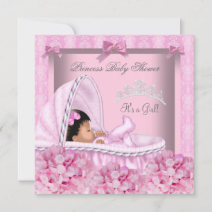 Invitation Princesse bébé afro-américaine Baby Shower Fille