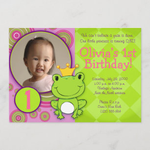 Invitation Princesse Birthday de grenouille