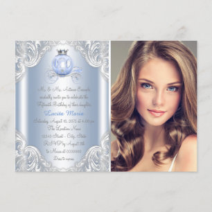 Invitation Princesse bleue Birthday de Cendrillon