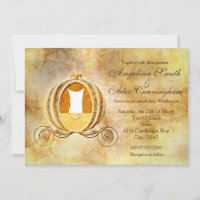 Invitation Princesse Carrosse Cendrillon Vintage