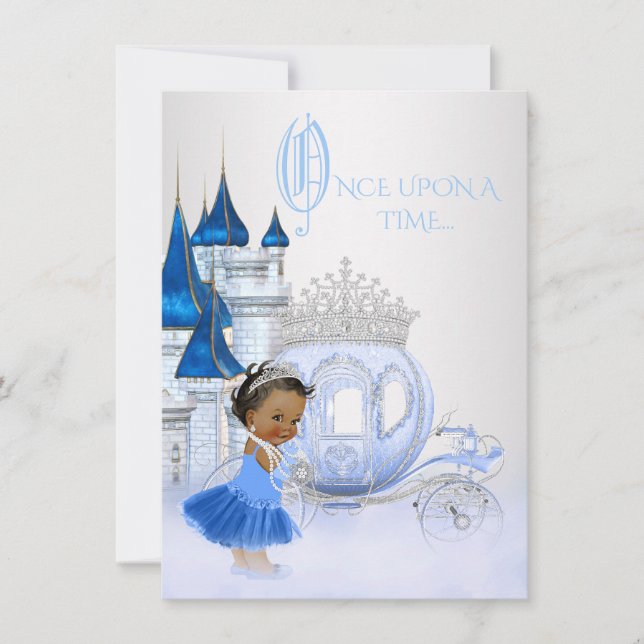Invitation Princesse Cendrillon afro-américaine Anniversaire (Devant)