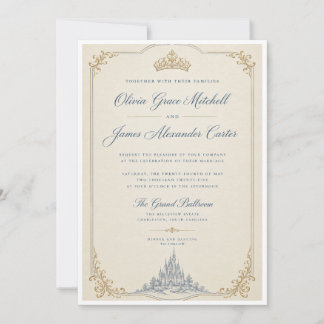 Invitation Princesse Cendrillon intemporelle