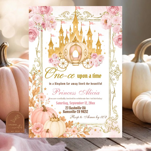 Invitation Princesse Citrouille d'Automne Il était une Fois A (Créateur téléchargé)