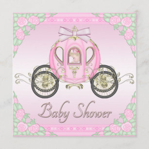 Invitation Princesse Coach et baby shower de rose de roses