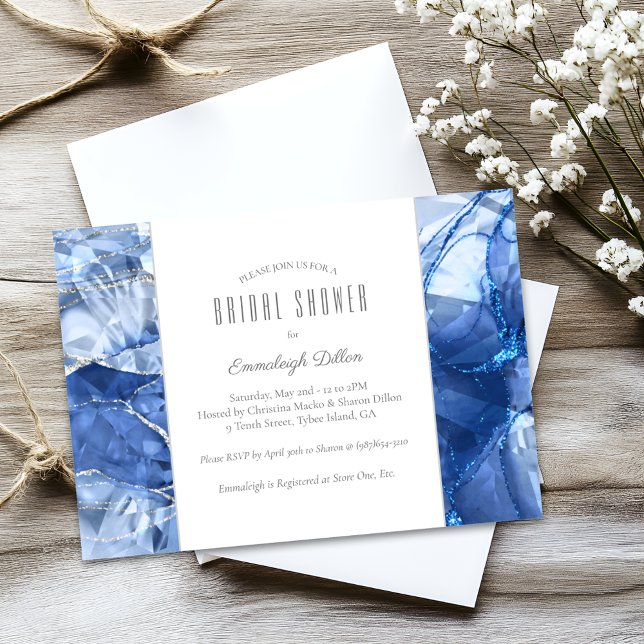 Invitation Princesse Coupe Bleu Saphir Bijou Mariage (Créateur téléchargé)