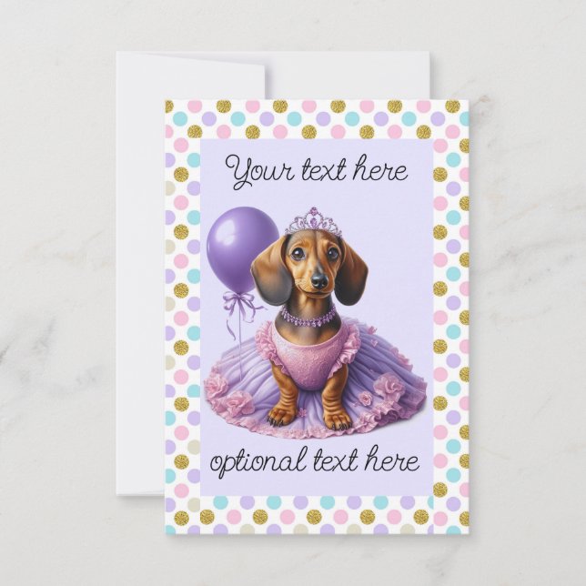 Invitation Princesse Dachshund (Devant)