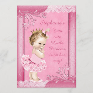 Invitation Princesse dans le baby shower de dentelle de Faux