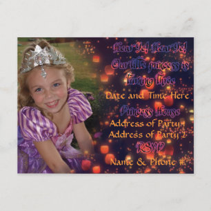 Invitation Princesse de 3 ans Birthday Invites avec le dos