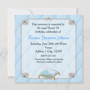 Invitation Princesse de conte de fées élégant mariage fête