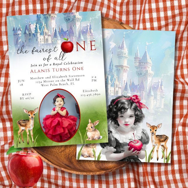 Invitation Princesse de Conte de Fées La Plus Belle 1er Anniv (Créateur téléchargé)