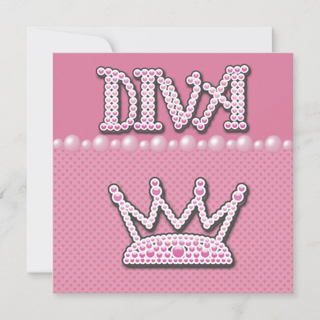 Invitation Princesse de diva de baby shower Crown, chaussures (Devant)