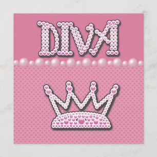 Invitation Princesse de diva de baby shower Crown, chaussures