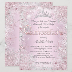 Invitation Princesse de fête de quinceañera flocon de neige r