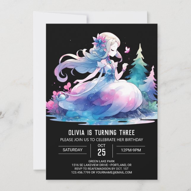 Invitation Princesse de la Couronne magique Anniversaire (Devant)