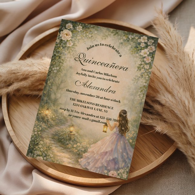 Invitation Princesse de la Forêt Enchantée Quinceañera (Créateur téléchargé)
