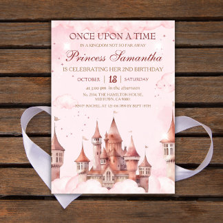 Invitation Princesse deuxième anniversaire conte de fées magi