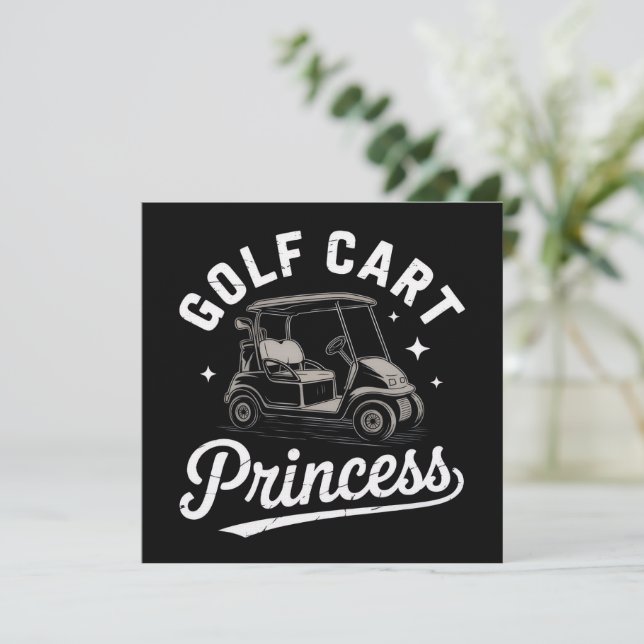 Invitation Princesse drôle de chariot de golf Dames de golf s (Debout devant)