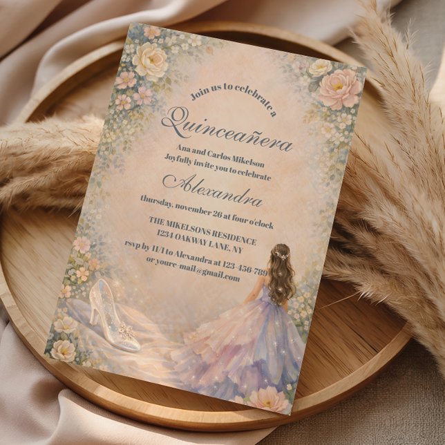 Invitation Princesse Enchantée Quinceañera Conte de Fées (Créateur téléchargé)