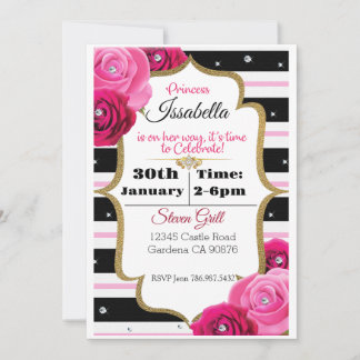 Invitation Princesse est en chemin sur l'invitation Baby show
