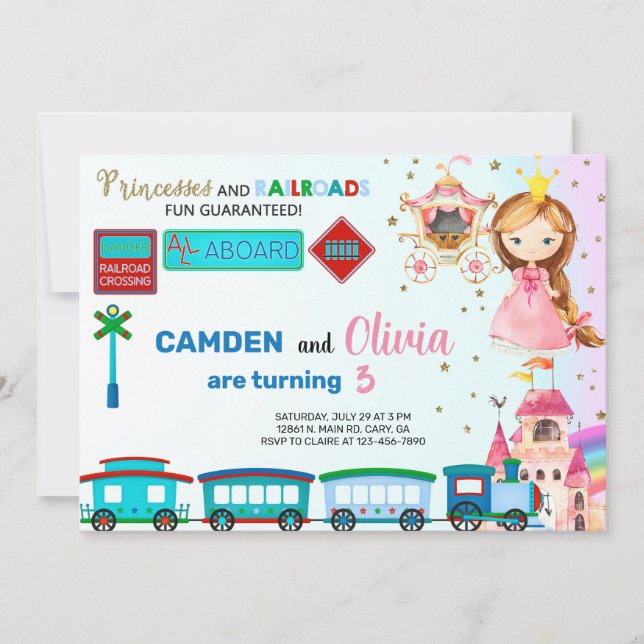 Invitation Princesse et forme l'invitation d'anniversaire des (Devant)