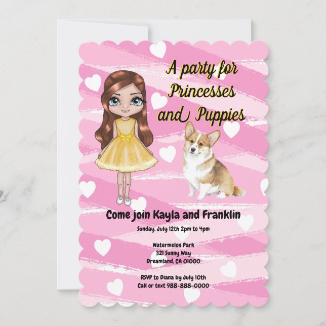 Invitation Princesse et Marionnettes (Devant)