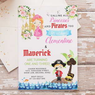 Invitation Princesse et Pirates Jour du frère