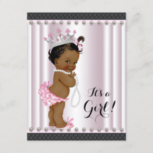 Invitation Princesse ethnique Baby shower Pink Pearl