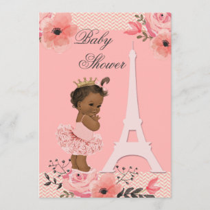 Invitation Princesse ethnique de la tour Eiffel florale dans