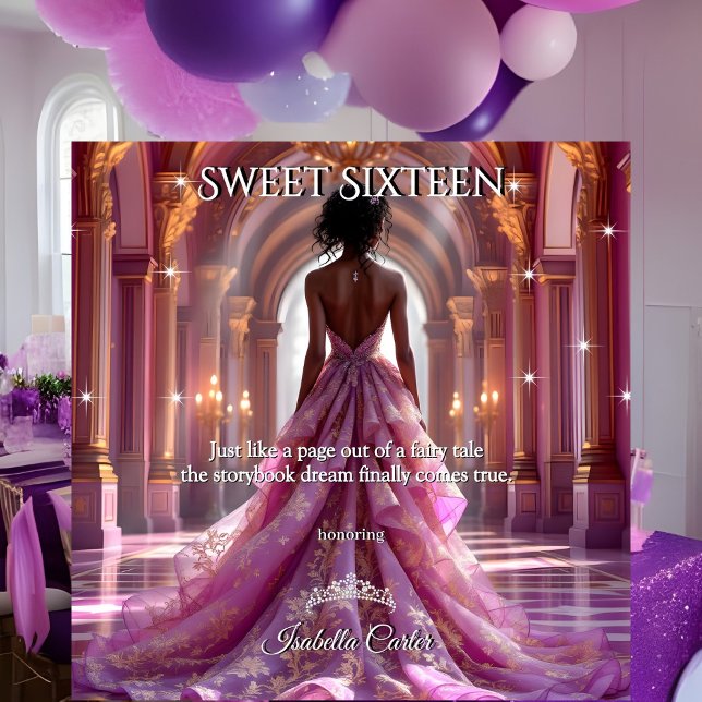 Invitation Princesse Ethnique Sweet 16 Anniversaire Rose Viol (Créateur téléchargé)