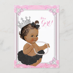 Invitation Princesse ethnique Tutu noir en dentelle Perle Bab