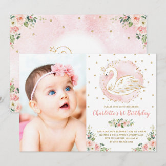 Invitation Princesse Florale du Cygne d'or rose