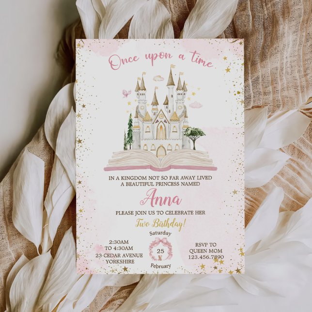 Invitation Princesse Il était une fois 2ème anniversaire (Créateur téléchargé)