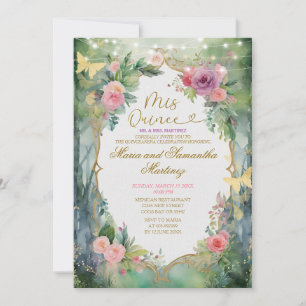 Invitation Princesse jumeaux de la forêt Quinceañera