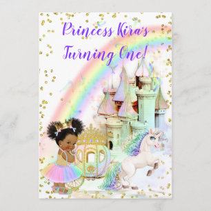 Invitation Princesse magique Castle Carriage Unicorn