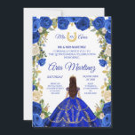 Invitation Princesse Mexicaine Couronne Marine Charra 15 Invi<br><div class="desc">Princess White Navy Roses Charra 15 Invitation Mis Quince Anos,  15e anniversaire</div>