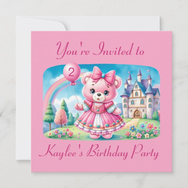 Invitation Princesse Nounours (Devant)