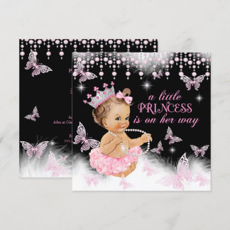 Invitation Princesse Papillon Rose Fille Baby Shower Mignonne
