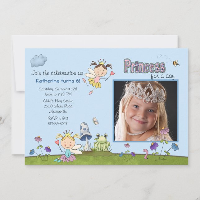 Invitation Princesse pour l'invitation de fête d'anniversaire (Devant)