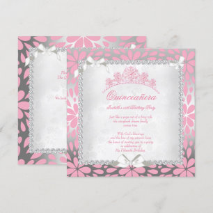 Invitation Princesse Quinceanera Fleurs Jolies Anniversaire R