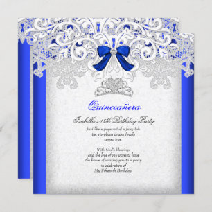 Invitation Princesse Quinceanera Royal Blue 15e anniversaire