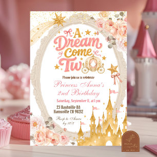Invitation Princesse Rêve Devenu Deux Anniversaire