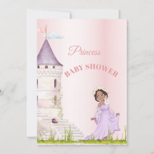 Invitation Princesse Rose Baby Girl Douche