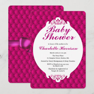 Invitation Princesse rose et Baby shower de ruban rose