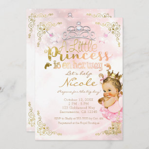 Invitation Princesse rose Sparkle Tutu et Baby shower de la C