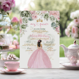 Invitation Princesse Roses Roses Roses Sage Floral Vert Mis Q
