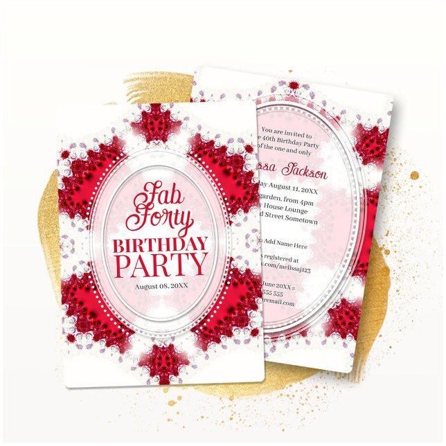 Invitation Princesse Rouge Fête Fantastique de Quarante Ans e (Créateur téléchargé)