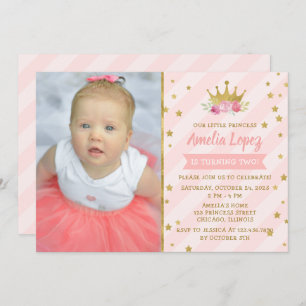 Invitation Princesse Tiara Fille fête d'anniversaire