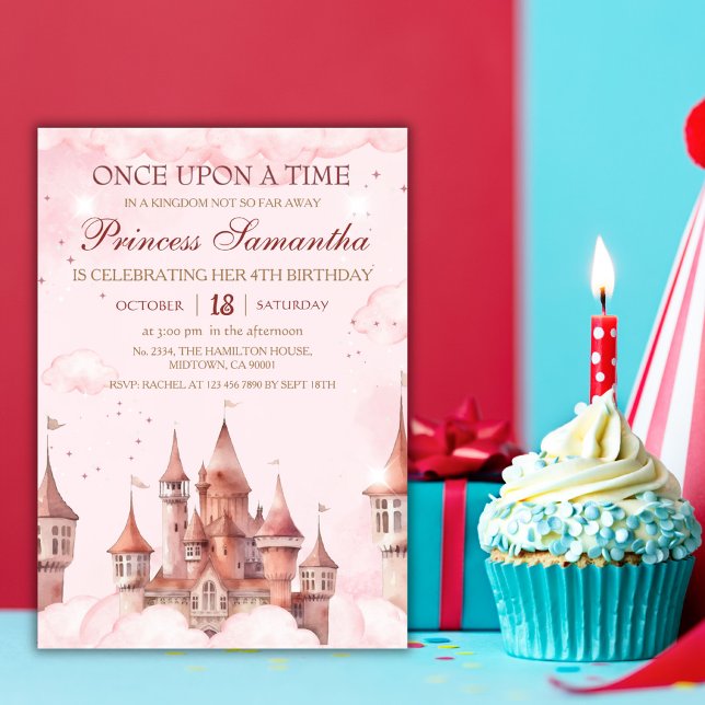Invitation Princesse troisième anniversaire conte de fées mag (Créateur téléchargé)